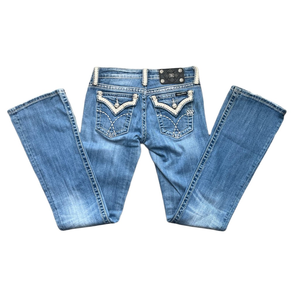 Miss Me Leather Trim Bootcut Jean 26